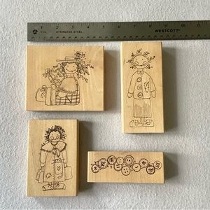 Bundle - unused vintage Imaginations “Dottys Darlins” ink stamps - women / girls